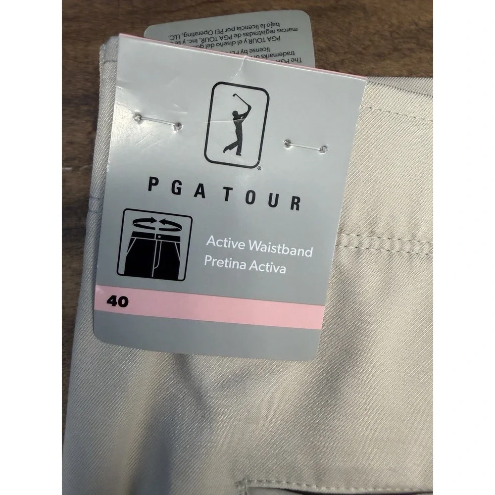 Men's PGA Tour Performance Golf Shorts, Size 40, Beige ,‎ NEW W/TAGS